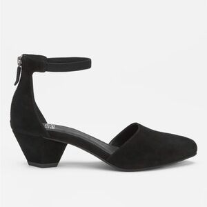 Eileen Fisher Black Just Suede Ankle-Strap Pump